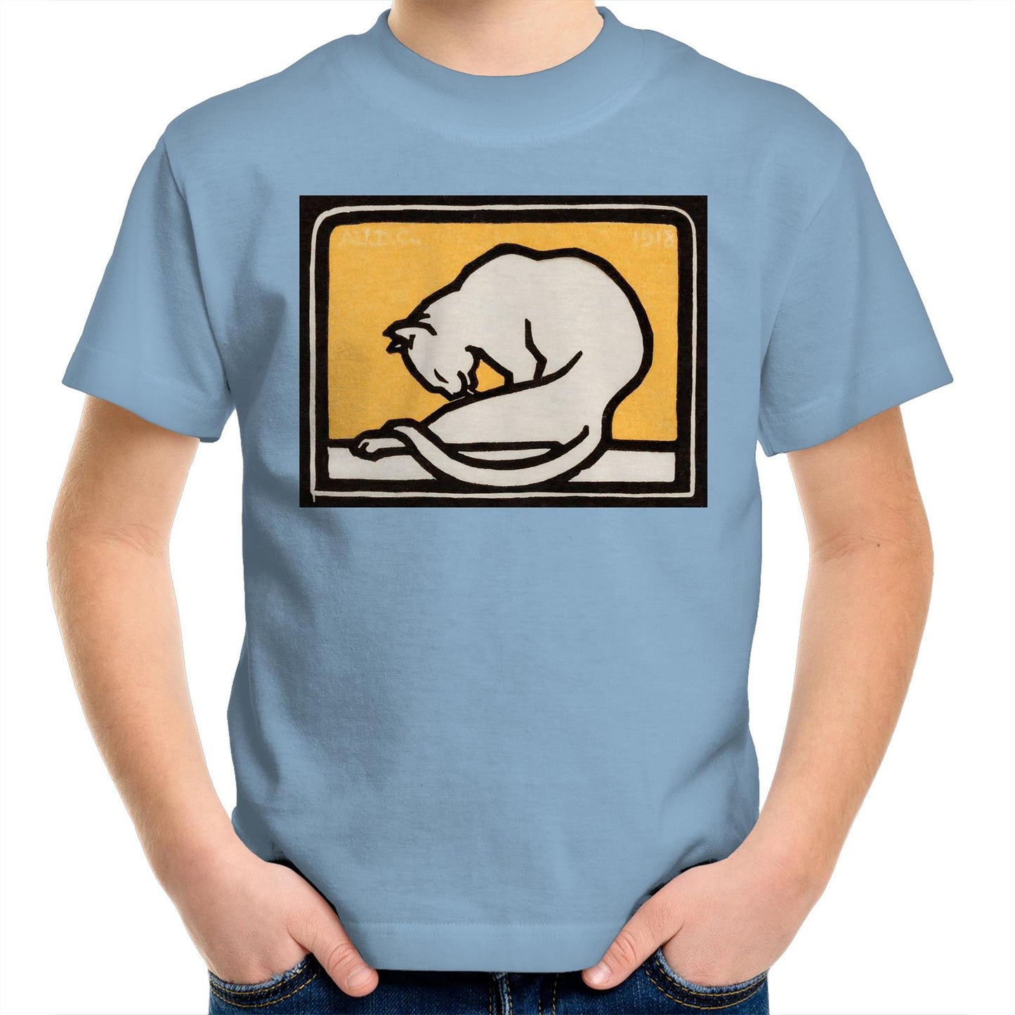 A Waxing Cat by Julie de Graag - Kids T-Shirt