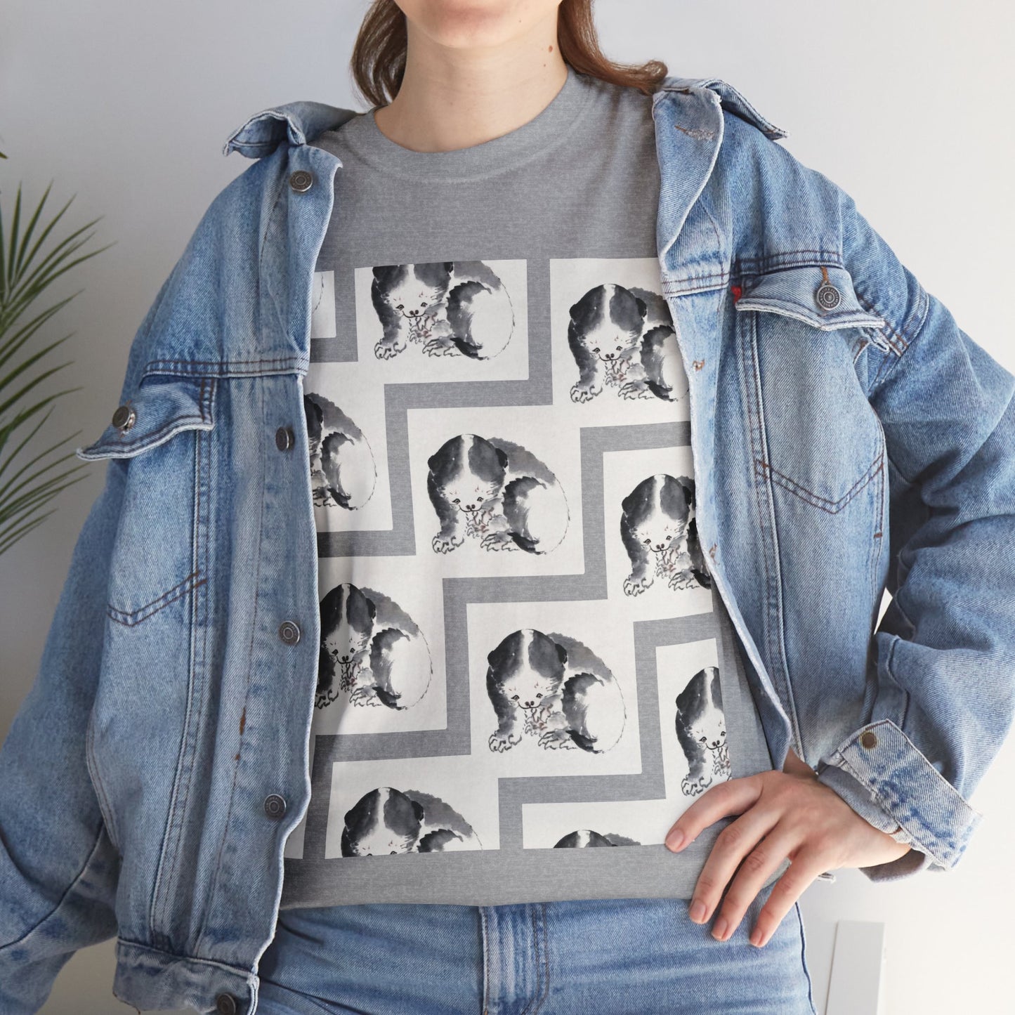 Japanese Cat by Katsushika Hokusai - Unisex T-Shirt