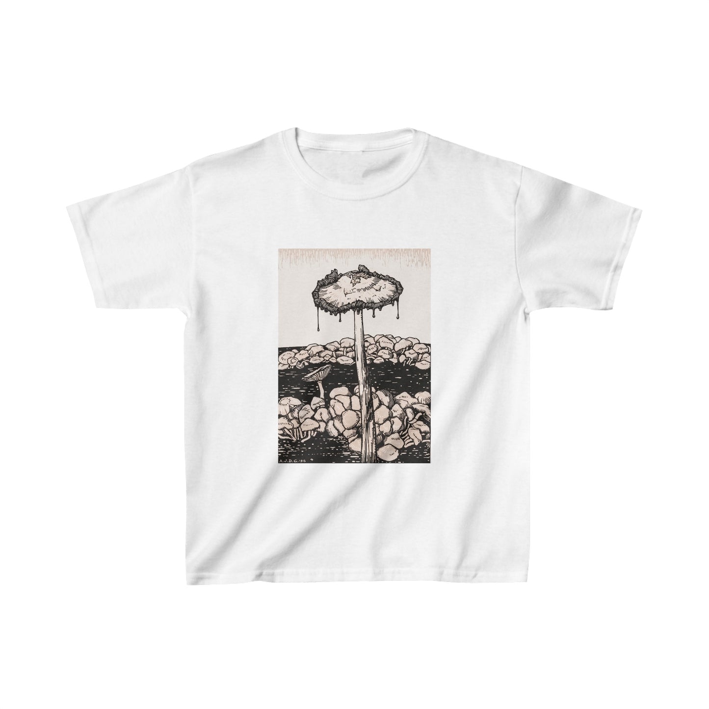 Dripping Mushroom by Julie de Graag - Kids T-Shirt