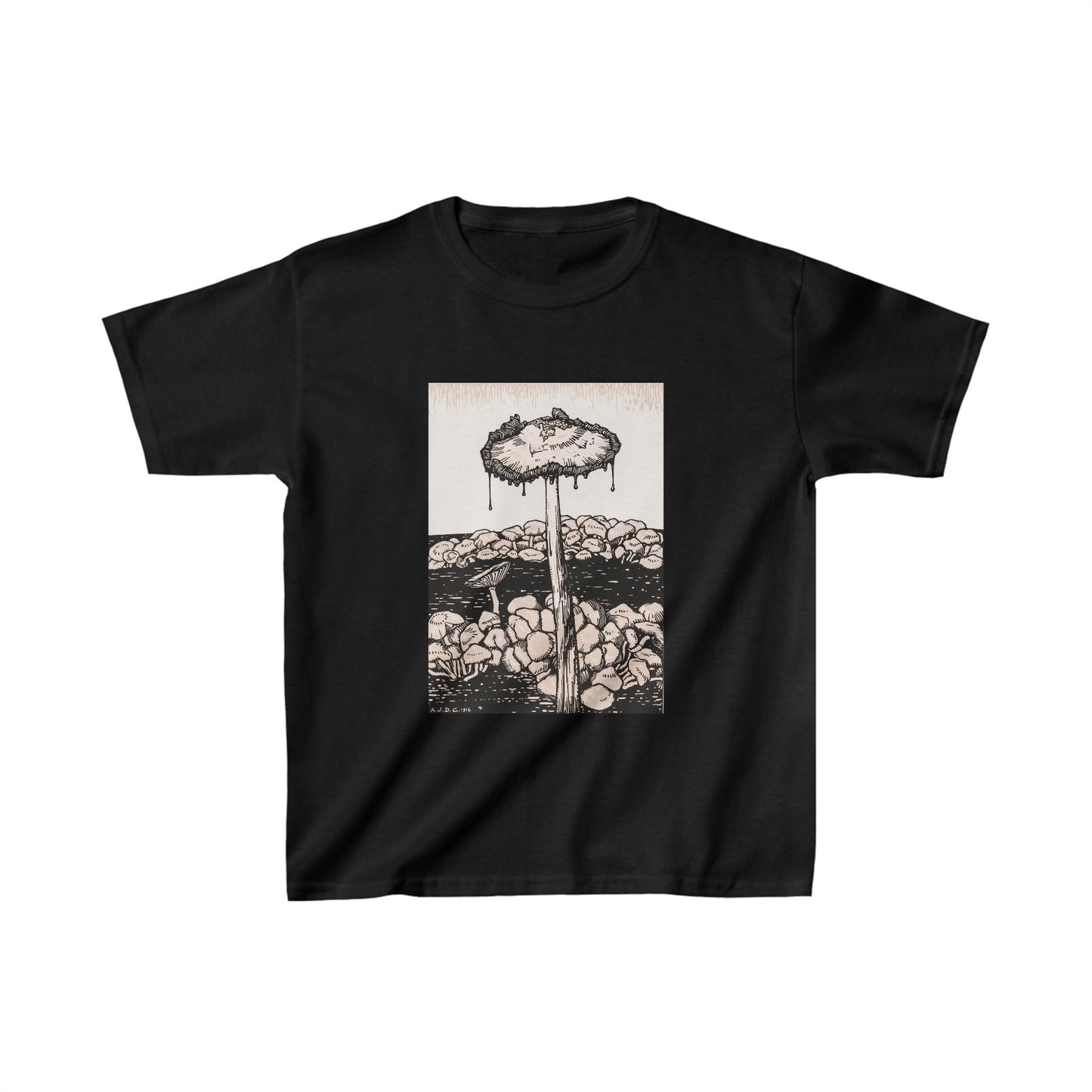 Dripping Mushroom by Julie de Graag - Kids T-Shirt