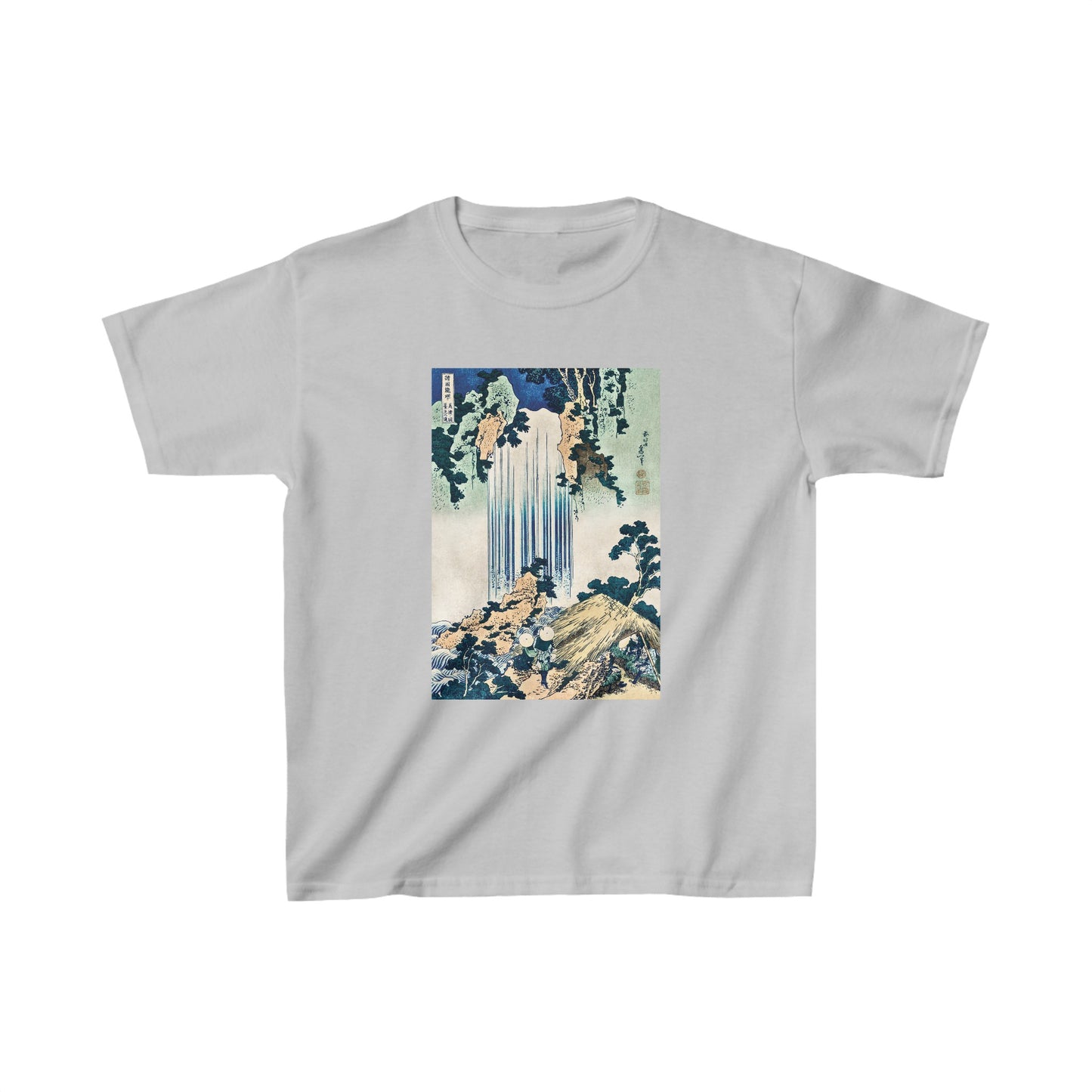 Yoro Waterfall by Katsushika Hokusai - Kids T-Shirt