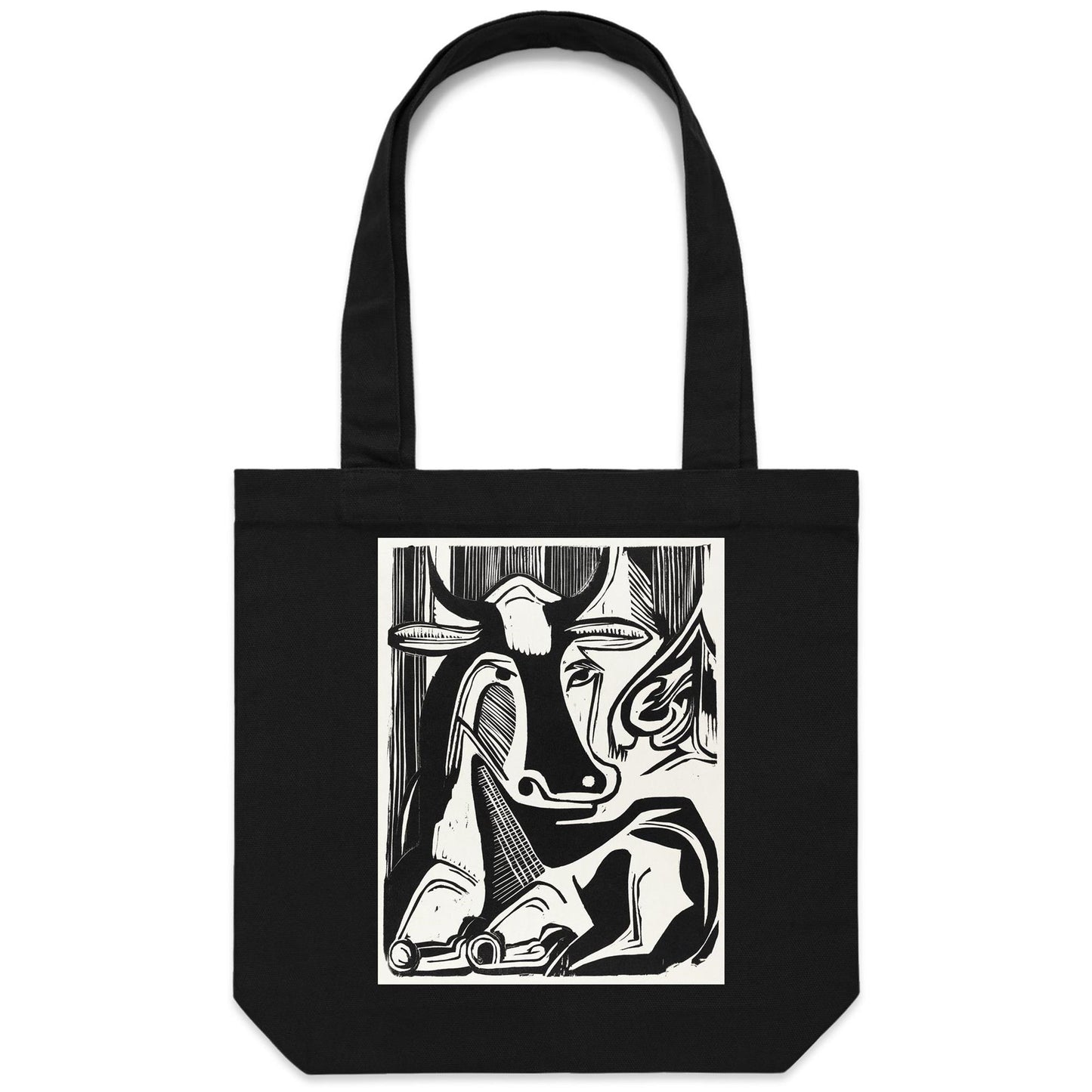 The Large Cow Lying Down by Ernst Ludwig Kirchner - Canvas Tote Bag