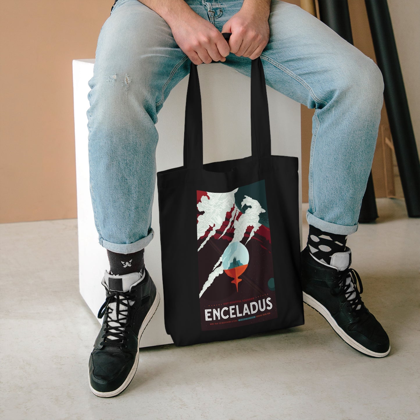 Enceladus by NASA - Cotton Tote Bag