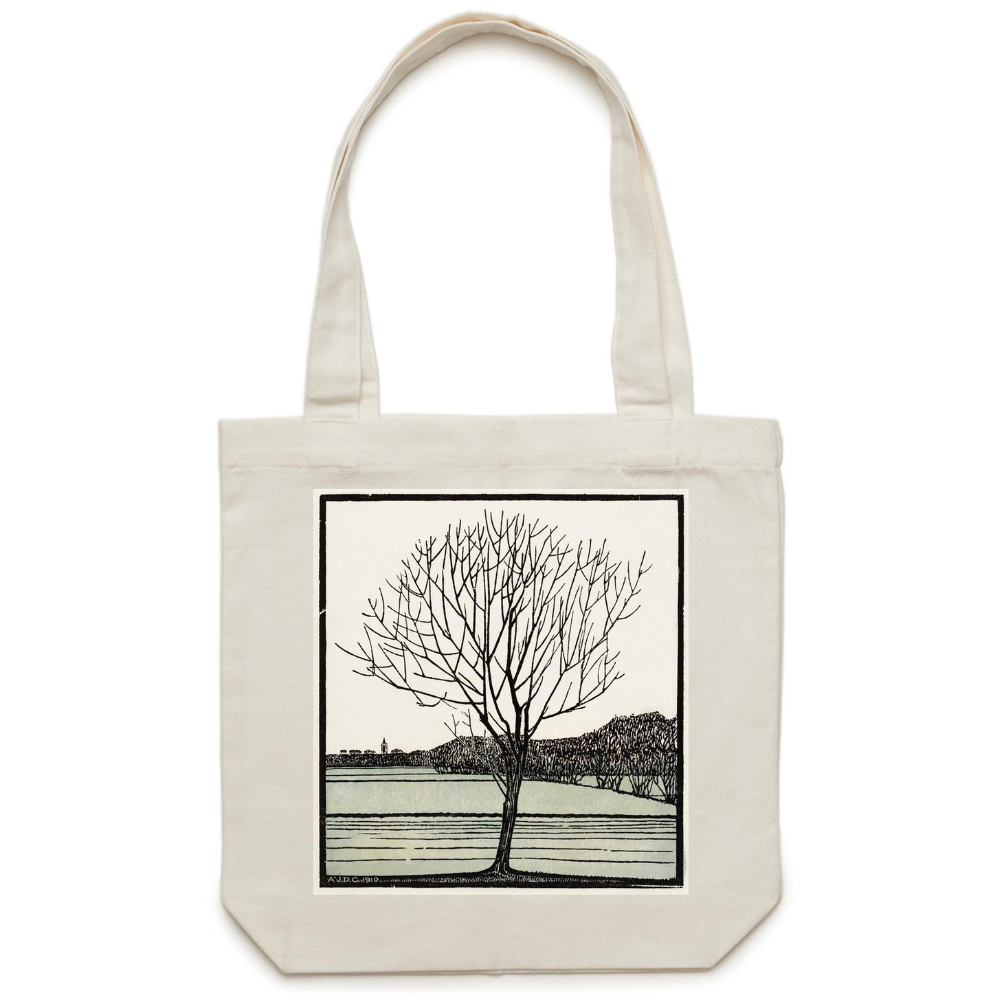 Bald Tree by Julie de Graag - Canvas Tote Bag. Arty Threads Australia - Unique art t-shirts and tote bags featuring cool, vibrant artwork for all ages.