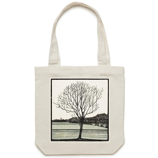 Bald Tree by Julie de Graag - Canvas Tote Bag. Arty Threads Australia - Unique art t-shirts and tote bags featuring cool, vibrant artwork for all ages.