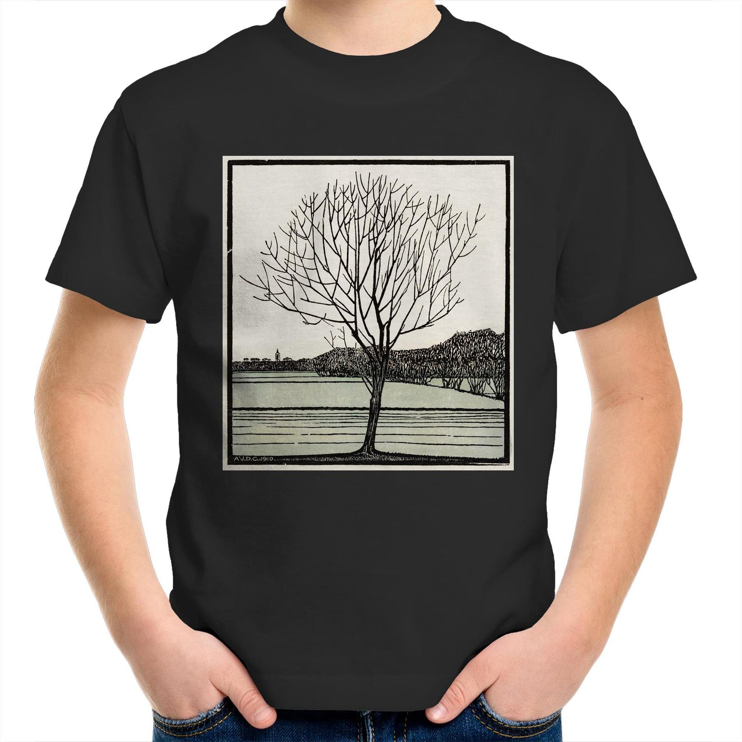 Bald Tree by Julie de Graag - Kids T-Shirt