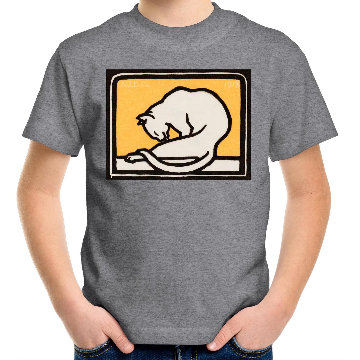 A Waxing Cat by Julie de Graag - Kids T-Shirt