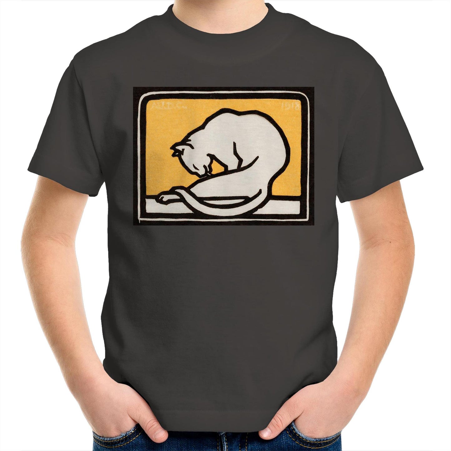 A Waxing Cat by Julie de Graag - Kids T-Shirt