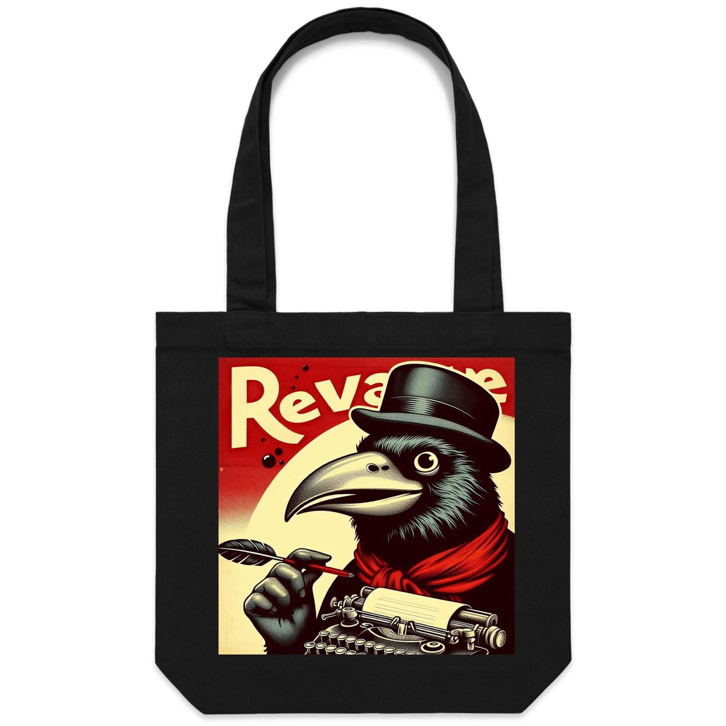 Vintage Ad With Crow - Canvas Tote Bag