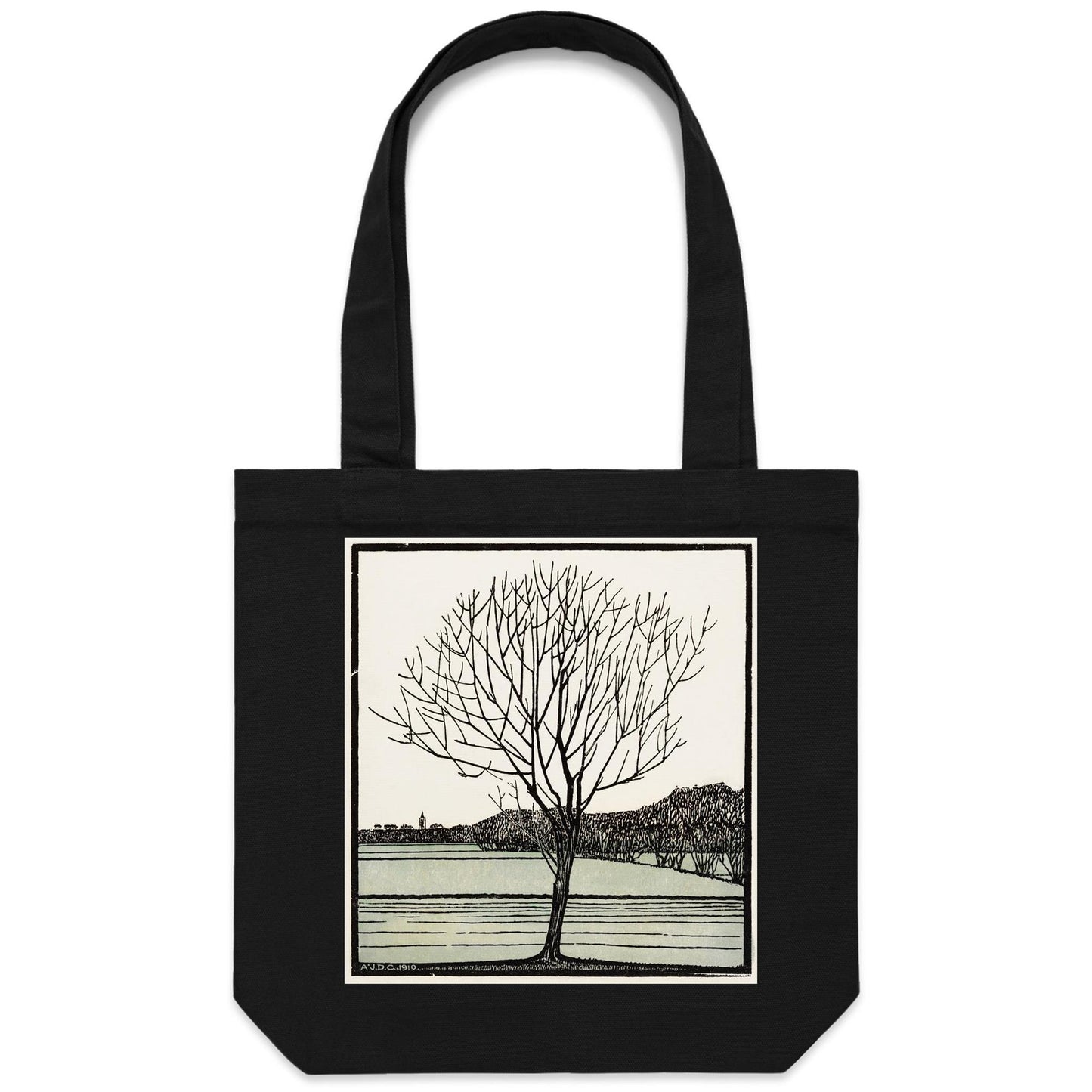 Bald Tree by Julie de Graag - Canvas Tote Bag. Arty Threads Australia - Unique art t-shirts and tote bags featuring cool, vibrant artwork for all ages.