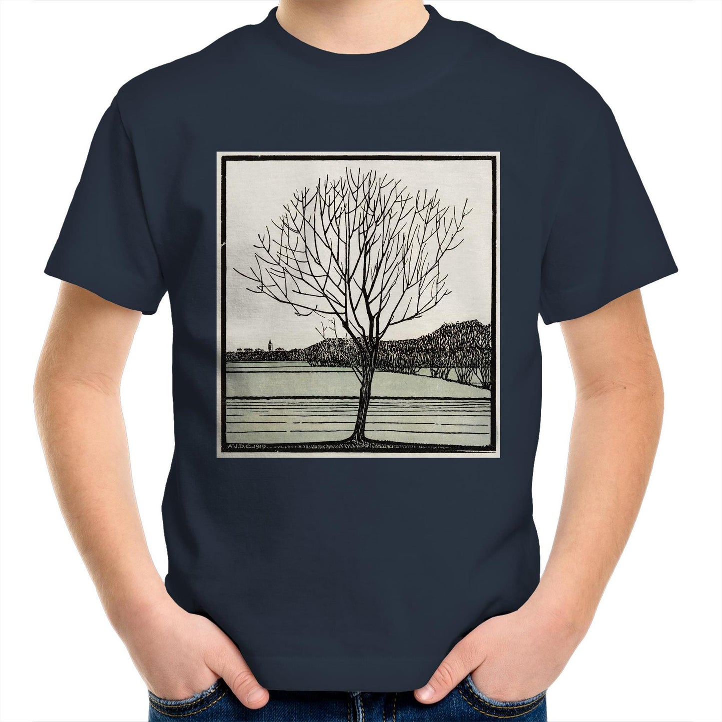 Bald Tree by Julie de Graag - Kids T-Shirt