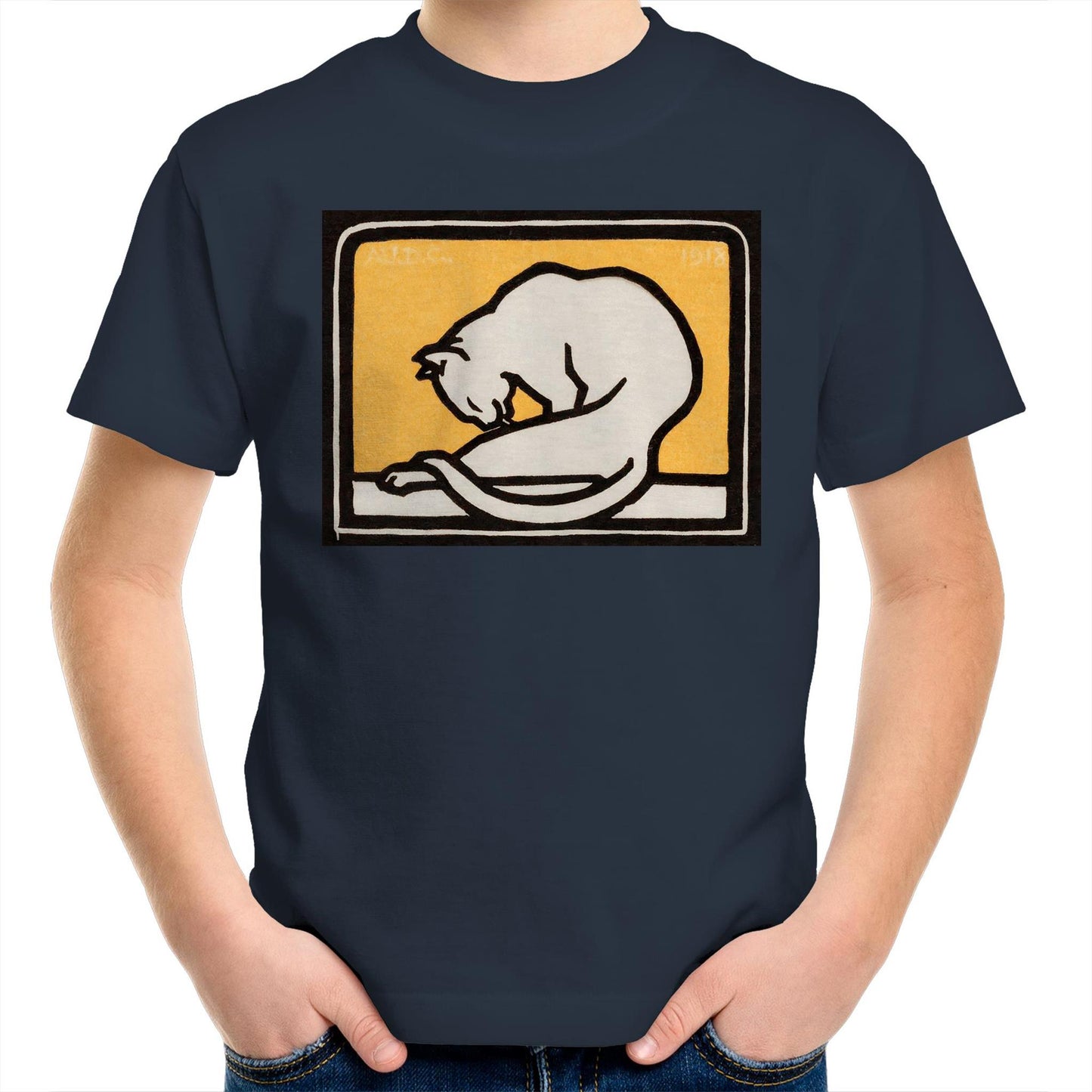 A Waxing Cat by Julie de Graag - Kids T-Shirt