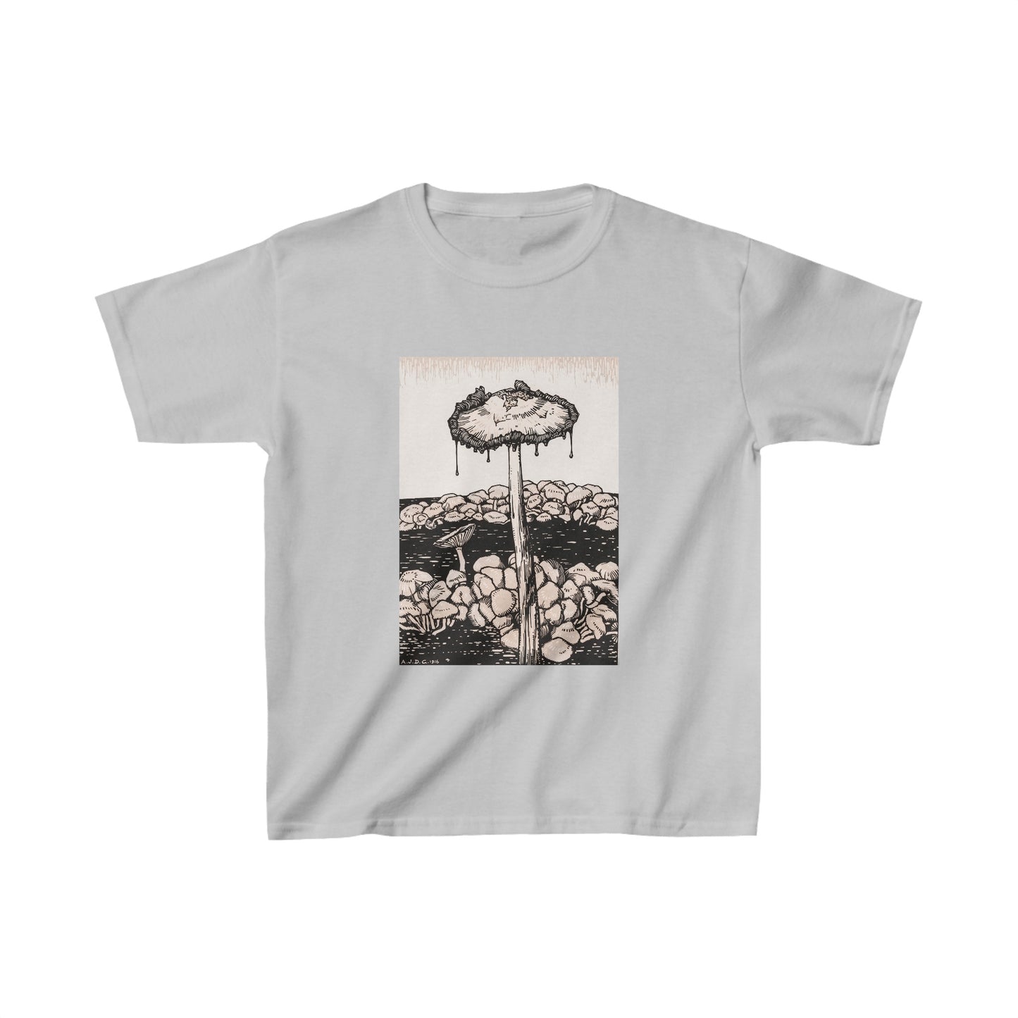 Dripping Mushroom by Julie de Graag - Kids T-Shirt