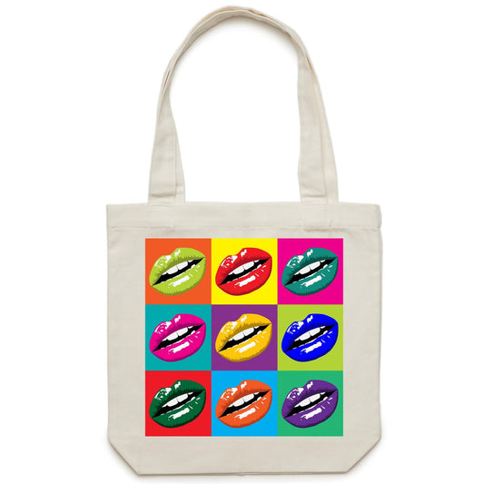 Mouth Lips Pop Art - Canvas Tote Bag