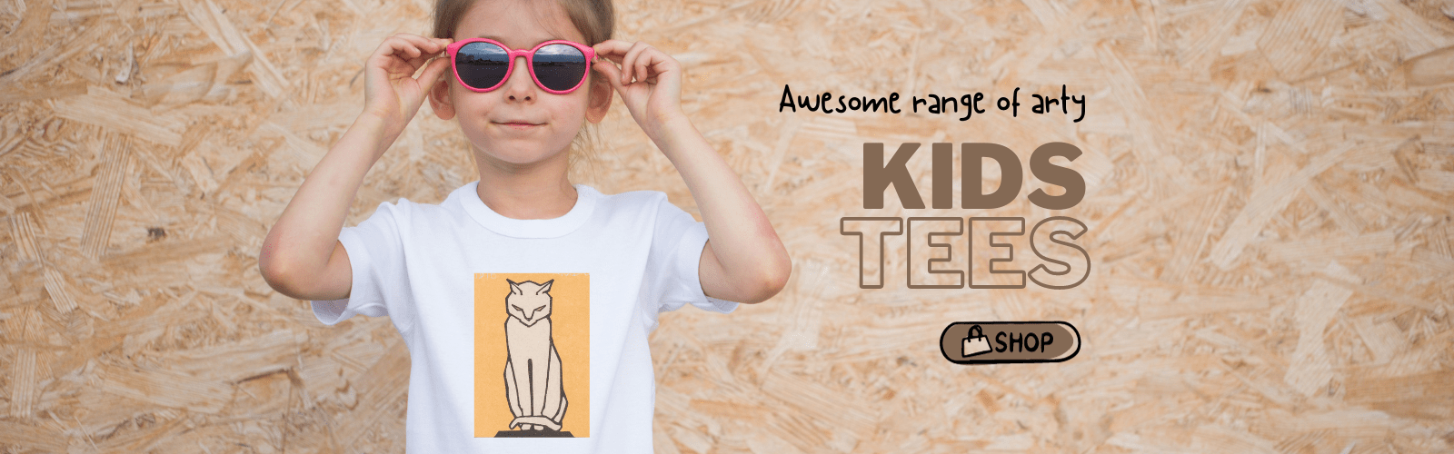Front page banner showcasing Arty Threads Australia's unique kids tees collection featuring art t-shirts, graphic tees, and art tees in vibrant designs.