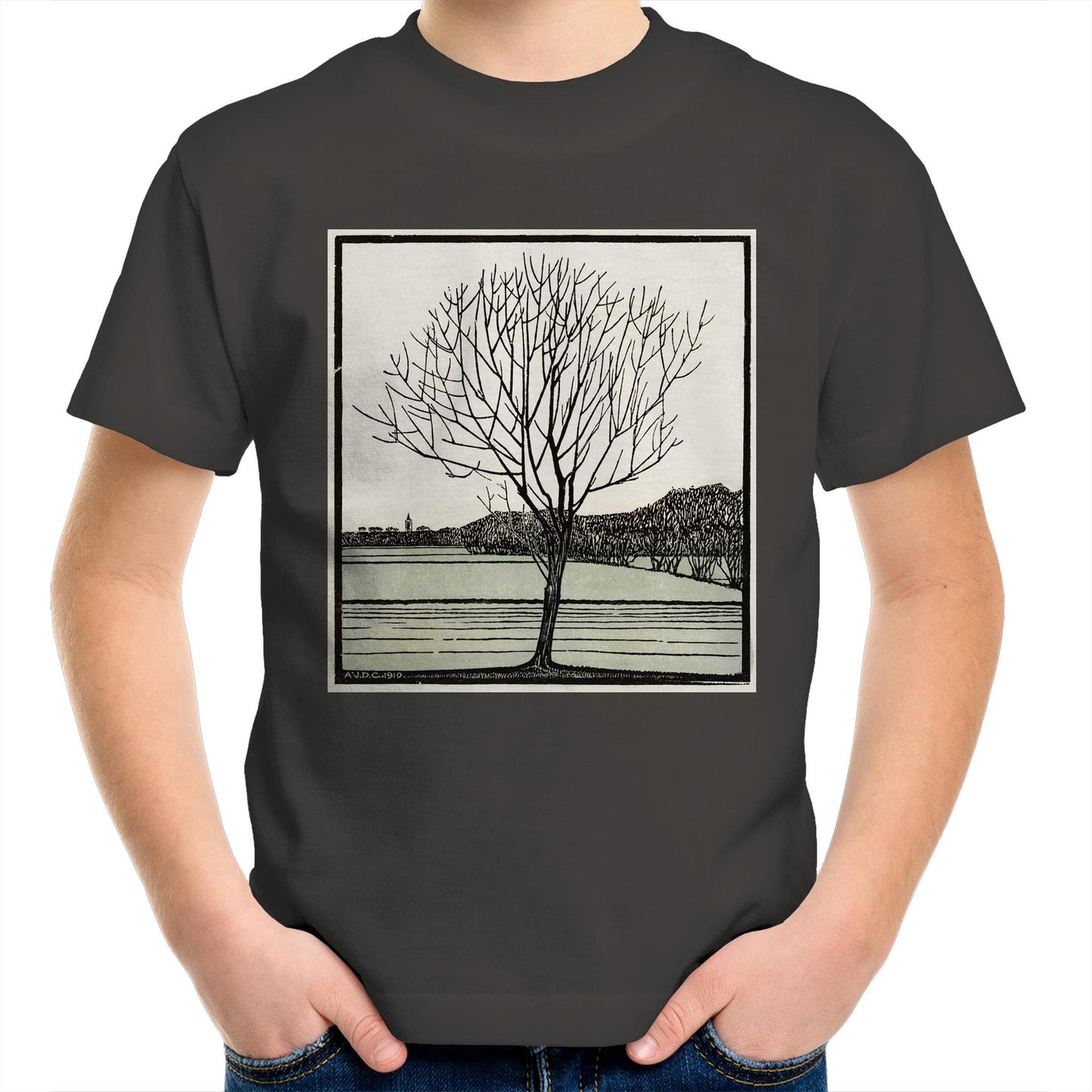 Bald Tree by Julie de Graag - Kids T-Shirt