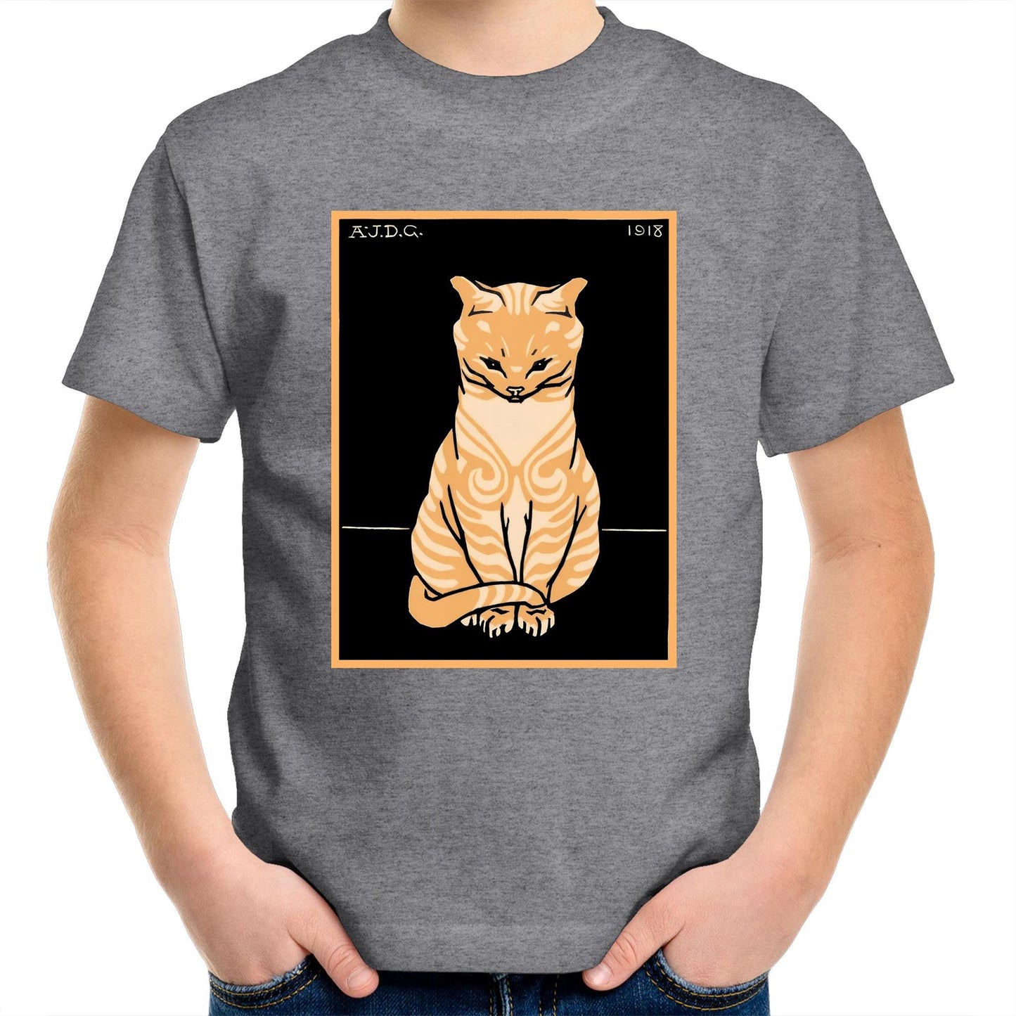 Sitting Ginger Cat by Julie de Graag - Kids T-Shirt