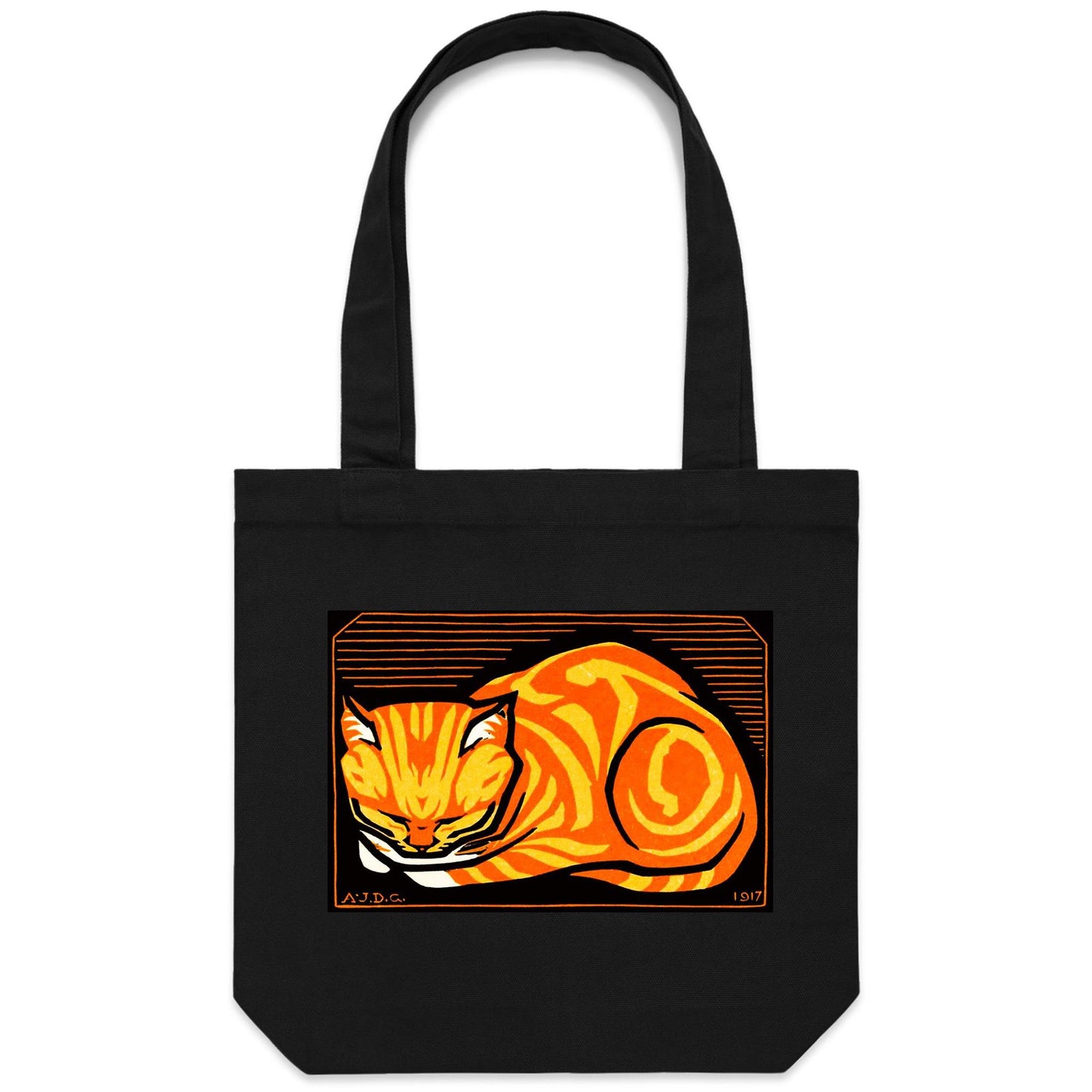 December Cat by Julie de Graag - Canvas Tote Bag