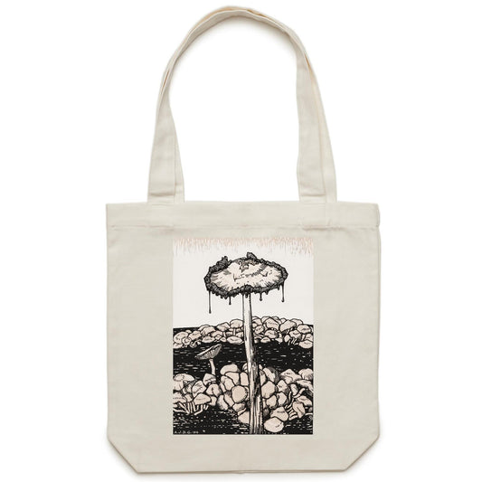 Dripping Mushroom by Julie de Graag - Canvas Tote Bag