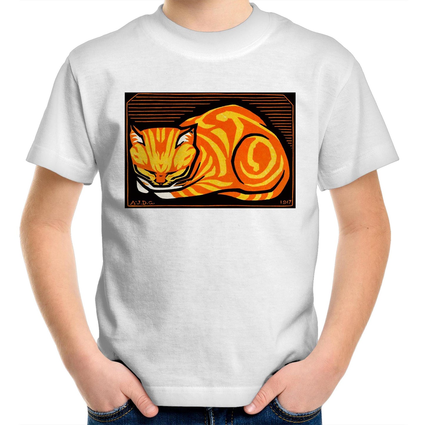 December Cat by Julie de Graag - Kids T-Shirt