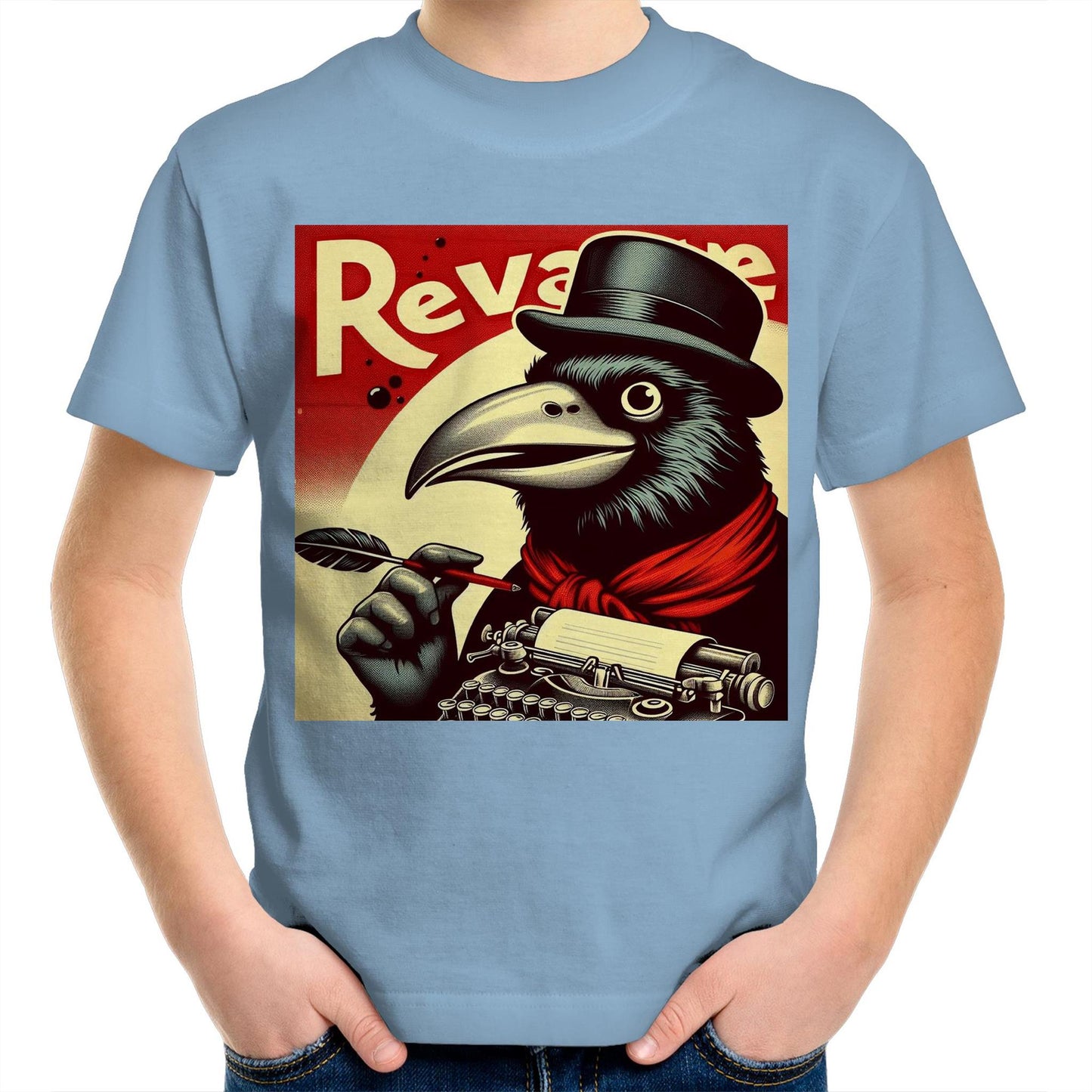 Vintage Ad With Crow - Kids T-Shirt