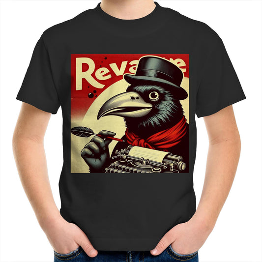 Vintage Ad With Crow - Kids T-Shirt