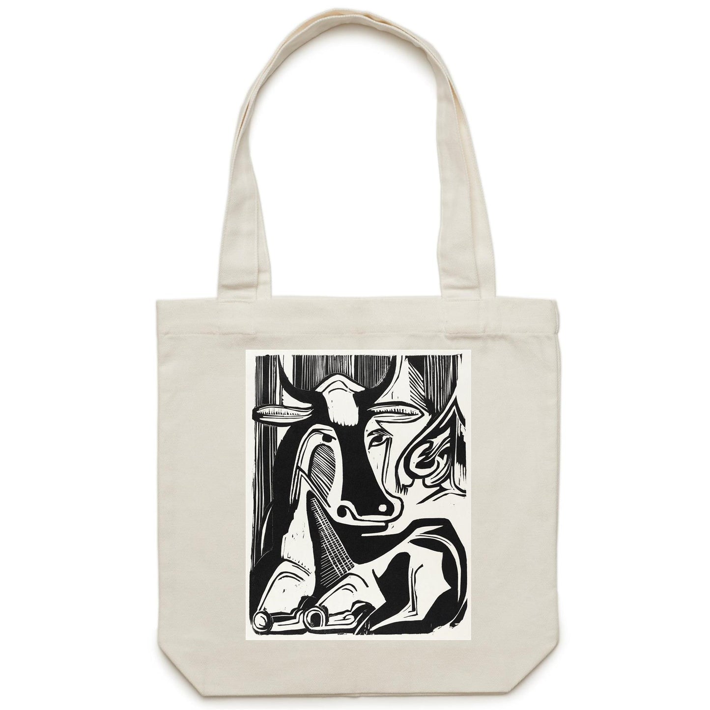 The Large Cow Lying Down by Ernst Ludwig Kirchner - Canvas Tote Bag