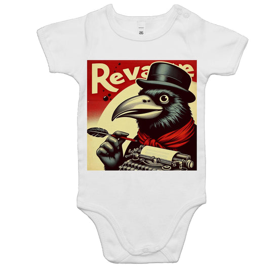 Vintage Ad With Crow - Baby Onesie Romper