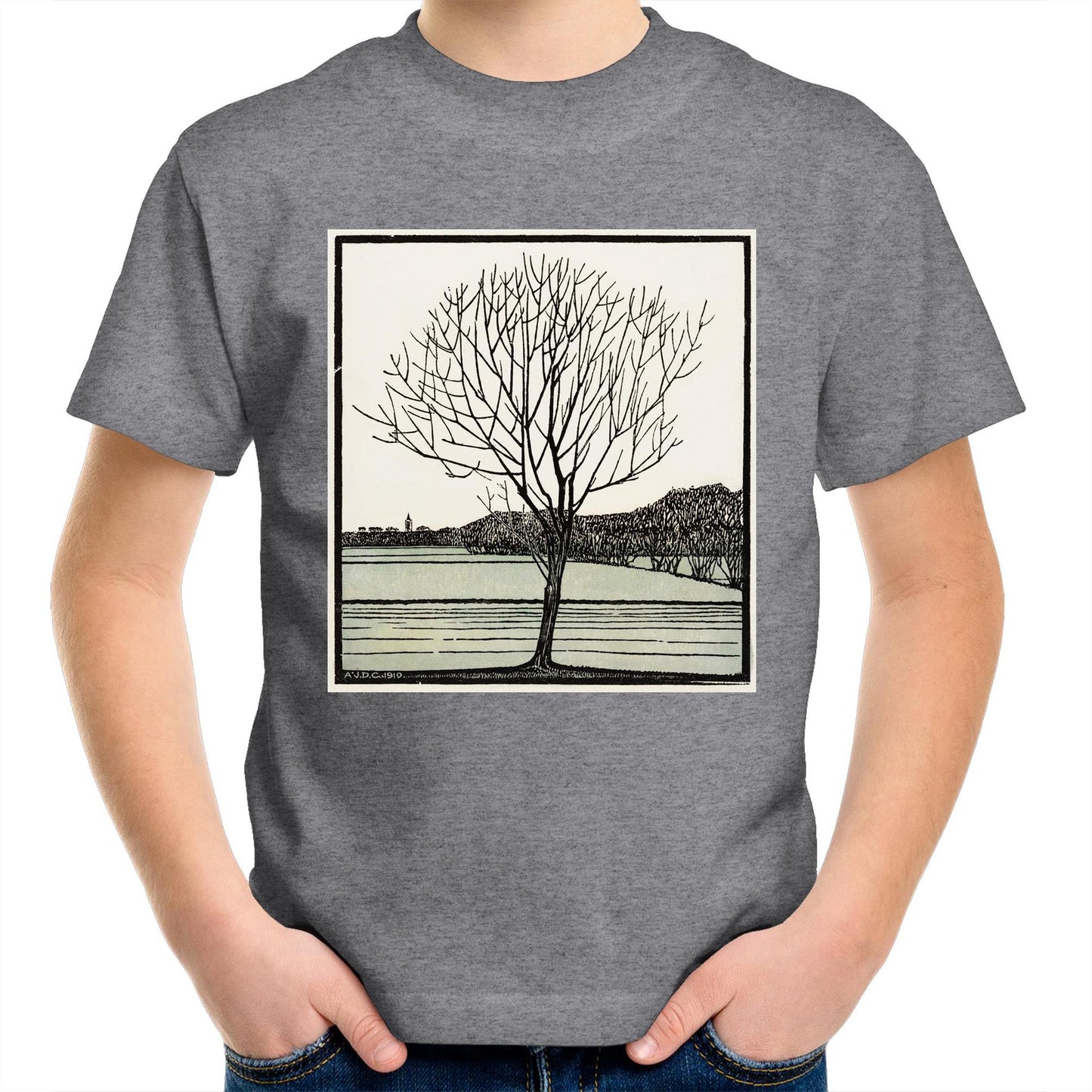 Bald Tree by Julie de Graag - Kids T-Shirt