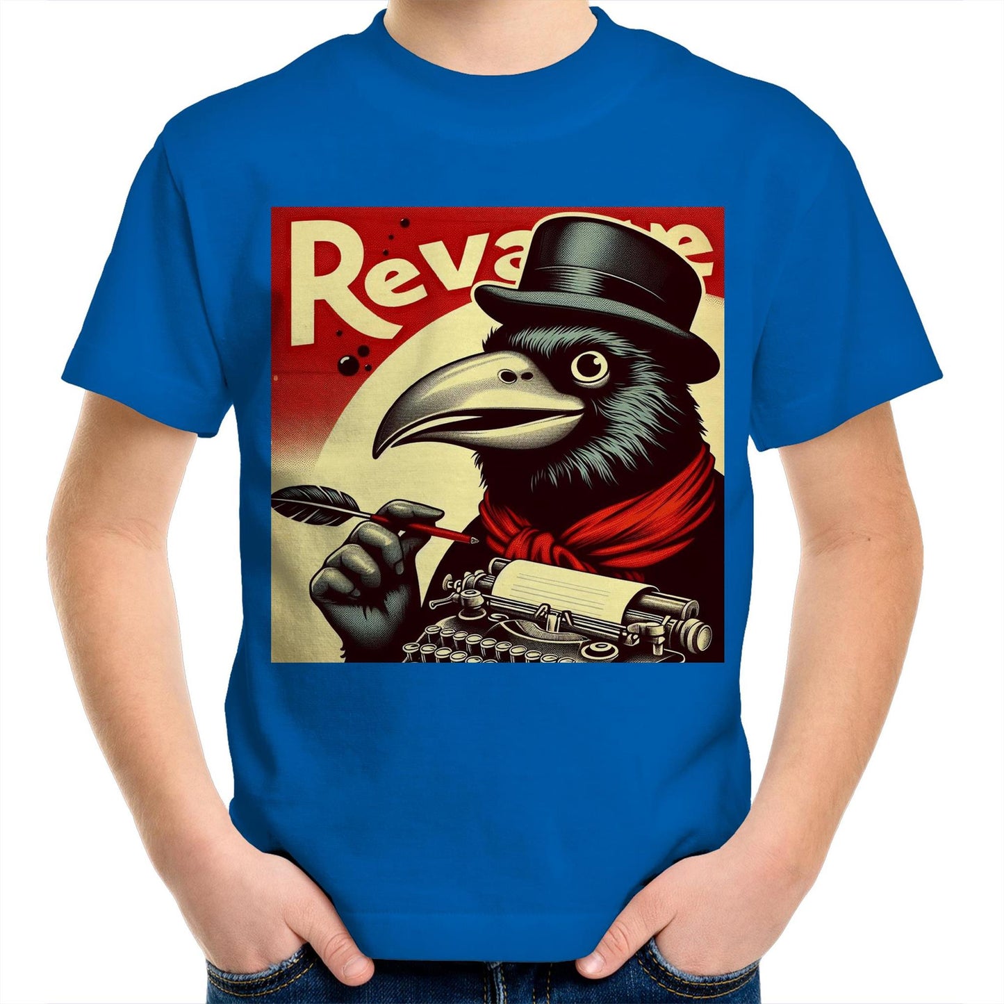 Vintage Ad With Crow - Kids T-Shirt