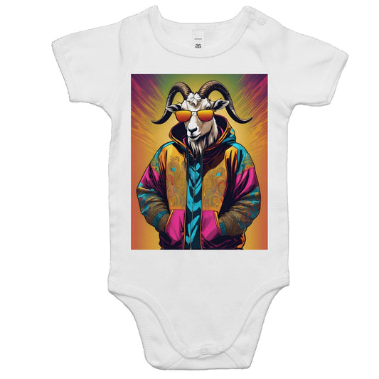 Goat In Hoodie - Baby Onesie Romper