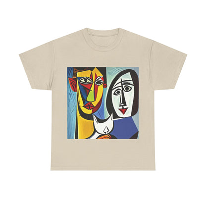 Abstract Couple With A Cat - Unisex T-Shirt