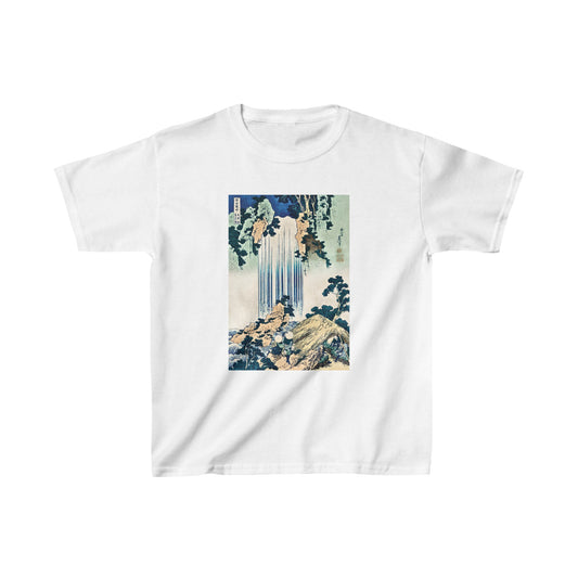 Yoro Waterfall by Katsushika Hokusai - Kids T-Shirt