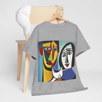 Abstract Couple With A Cat - Unisex T-Shirt