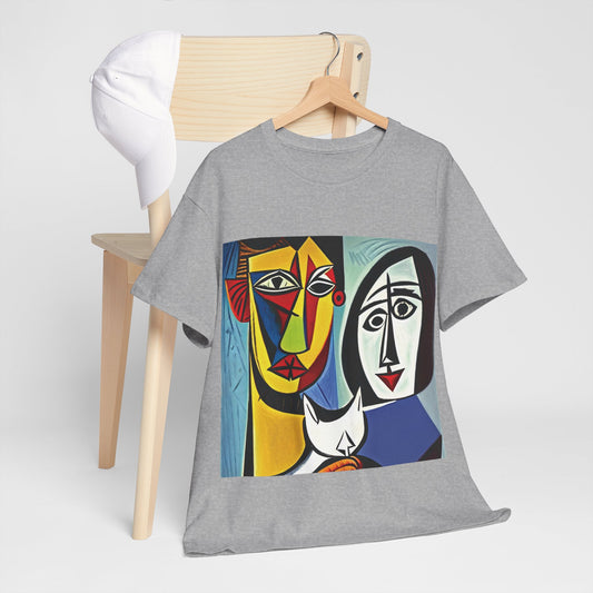 Abstract Couple With A Cat - Unisex T-Shirt