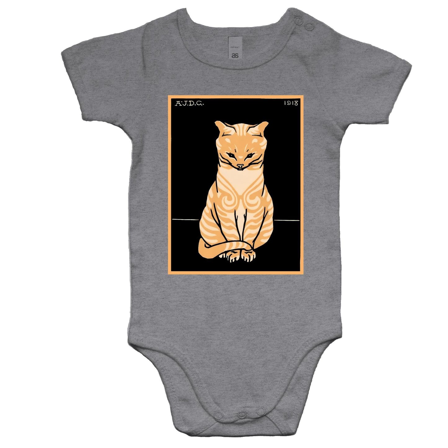 Sitting Ginger Cat by Julie de Graag - Baby Onesie Romper