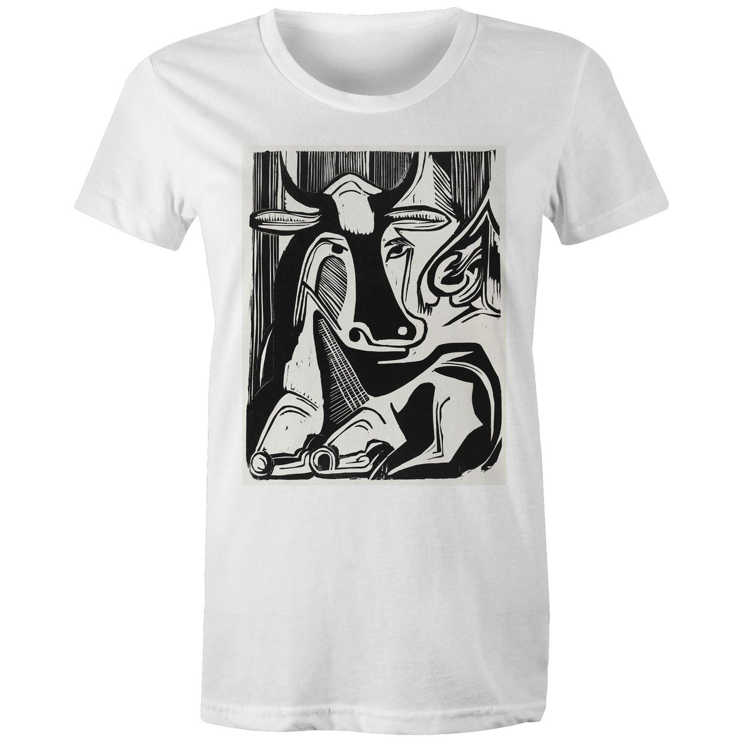 The Large Cow Lying Down by Ernst Ludwig Kirchner - Women's Tee