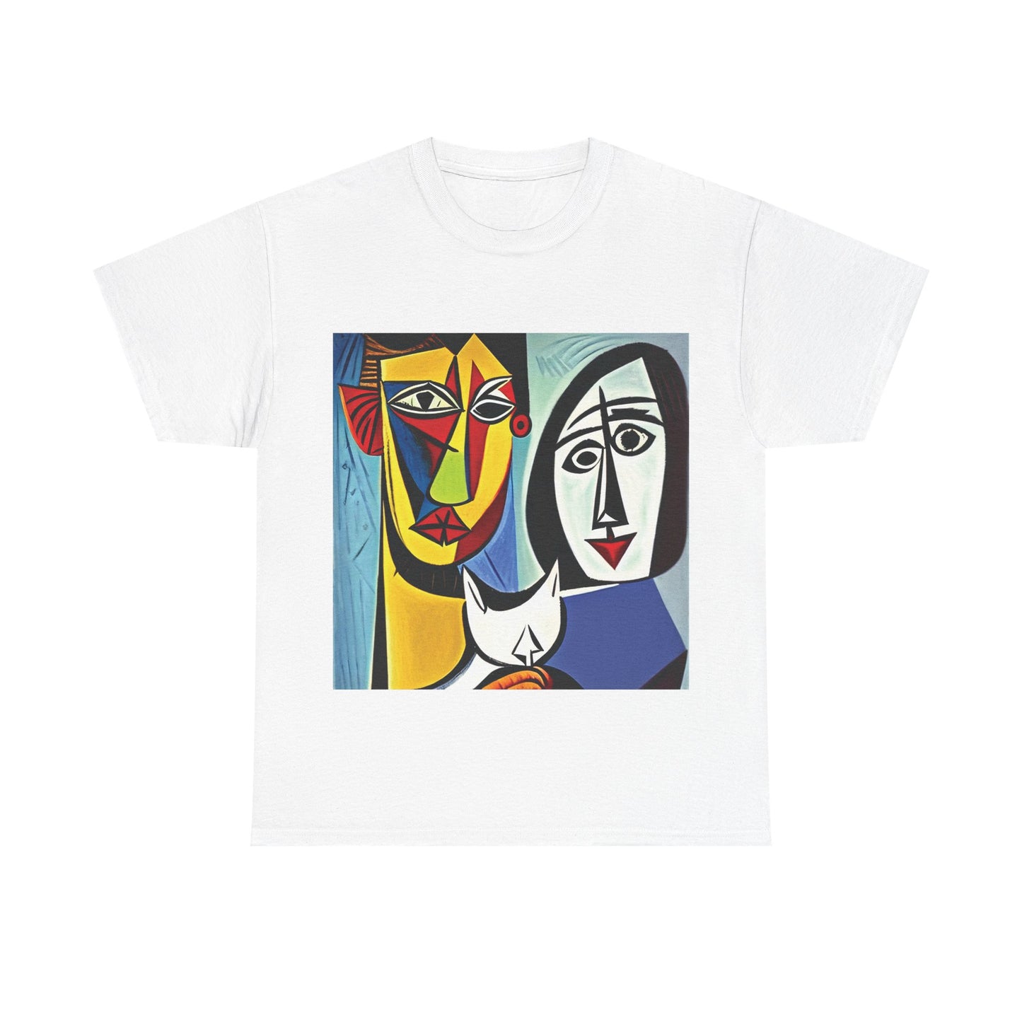 Abstract Couple With A Cat - Unisex T-Shirt