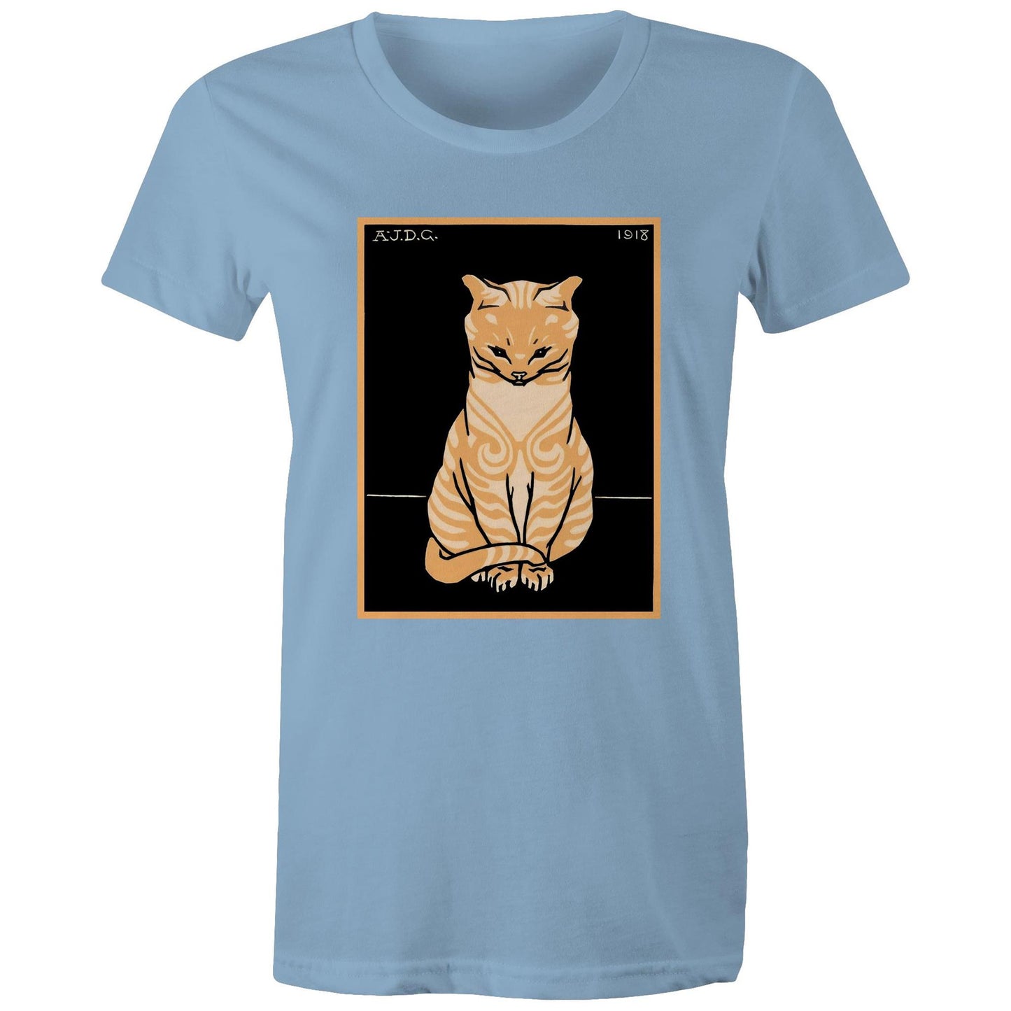 Sitting Ginger Cat by Julie de Graag - Women's Tee