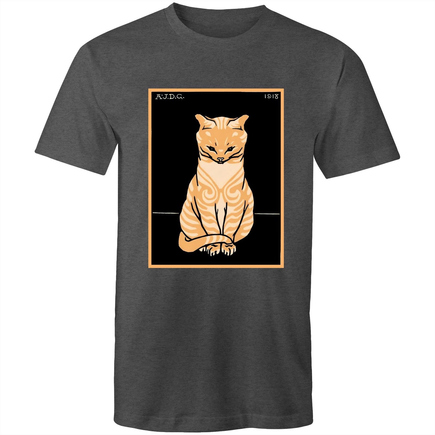 Sitting Ginger Cat by Julie de Graag - Mens T-Shirt