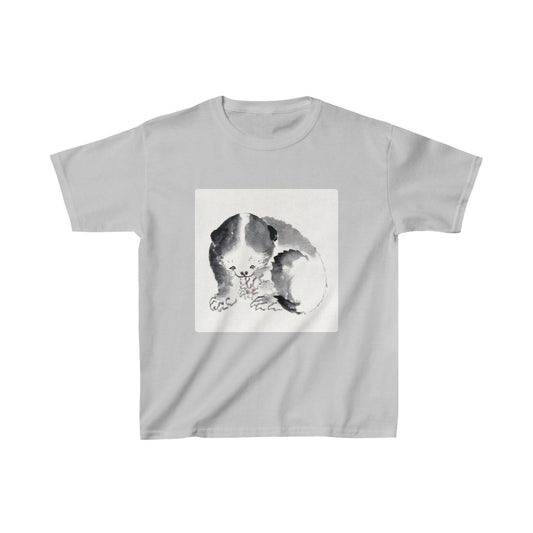 Japanese Cat by Katsushika Hokusai - Kids T-Shirt