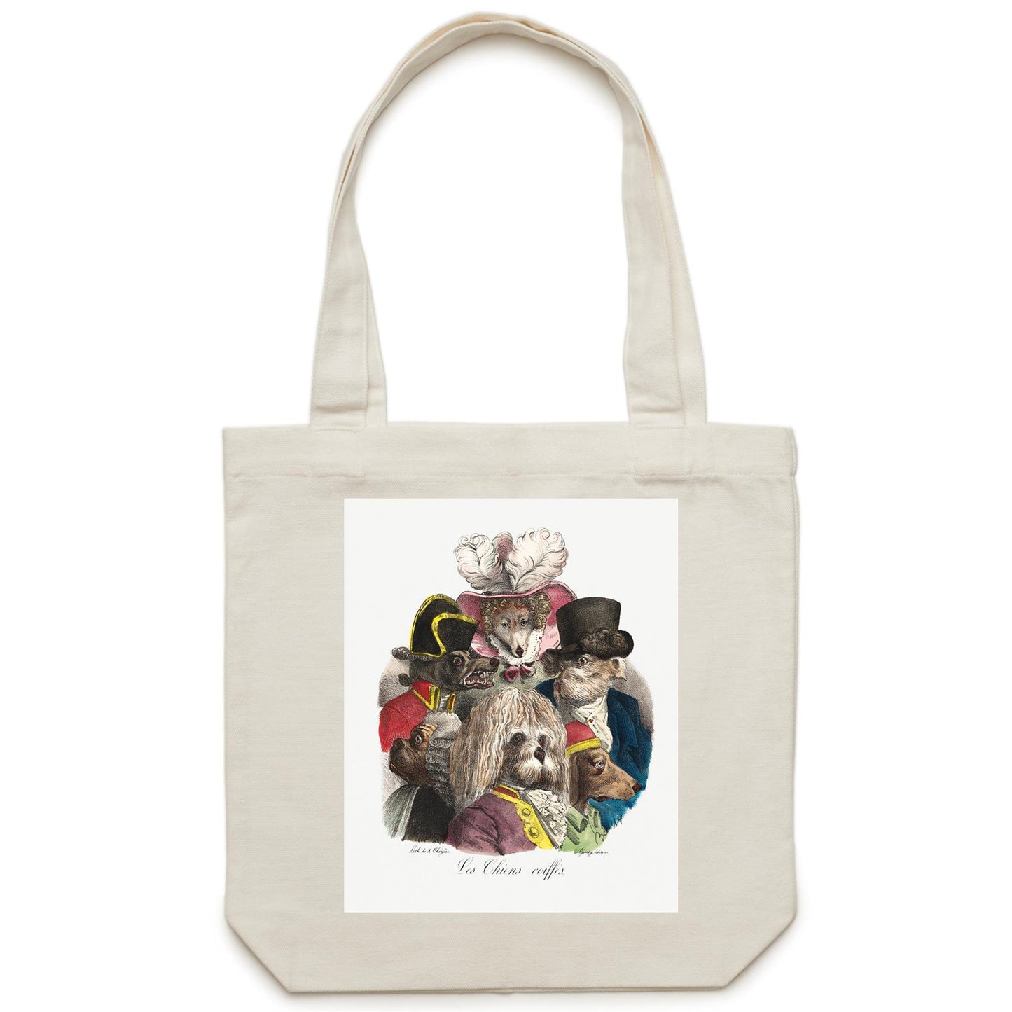 Les Chiens Coiffes by Boissy - Canvas Tote Bag