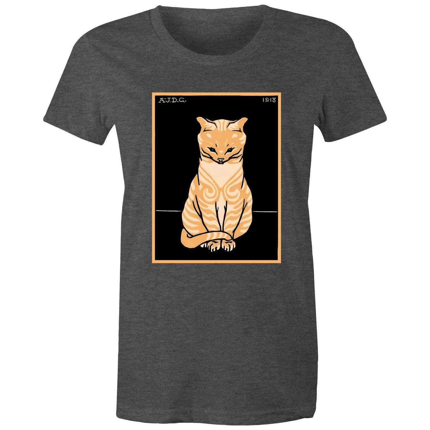 Sitting Ginger Cat by Julie de Graag - Women's Tee