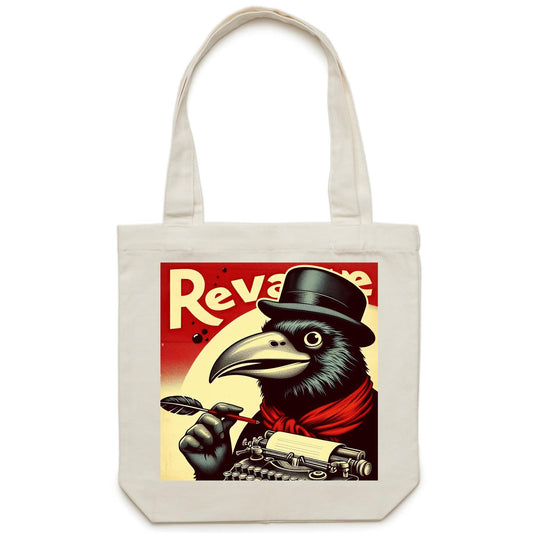 Vintage Ad With Crow - Canvas Tote Bag