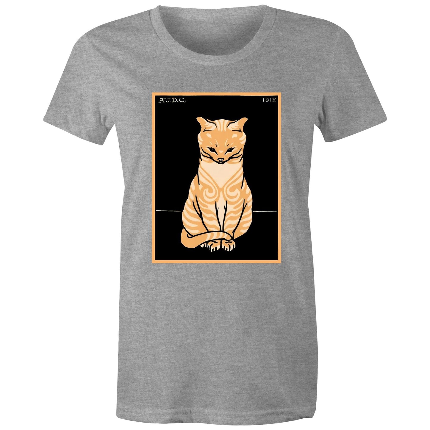 Sitting Ginger Cat by Julie de Graag - Women's Tee