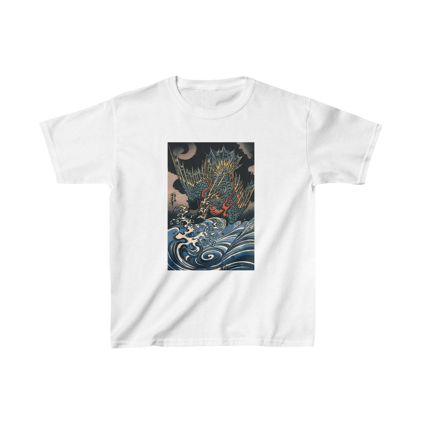 Dragon Flying by Utagawa Kuniyoshi - Kids T-Shirt