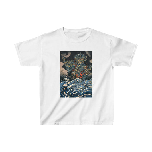 Dragon Flying by Utagawa Kuniyoshi - Kids T-Shirt