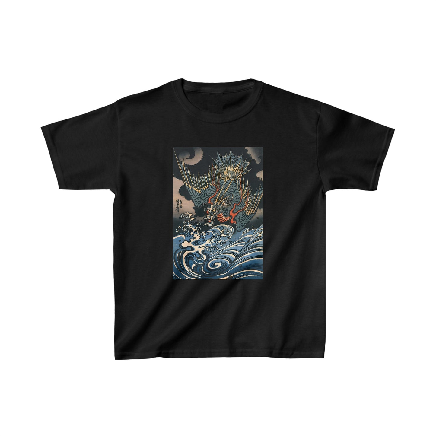 Dragon Flying by Utagawa Kuniyoshi - Kids T-Shirt