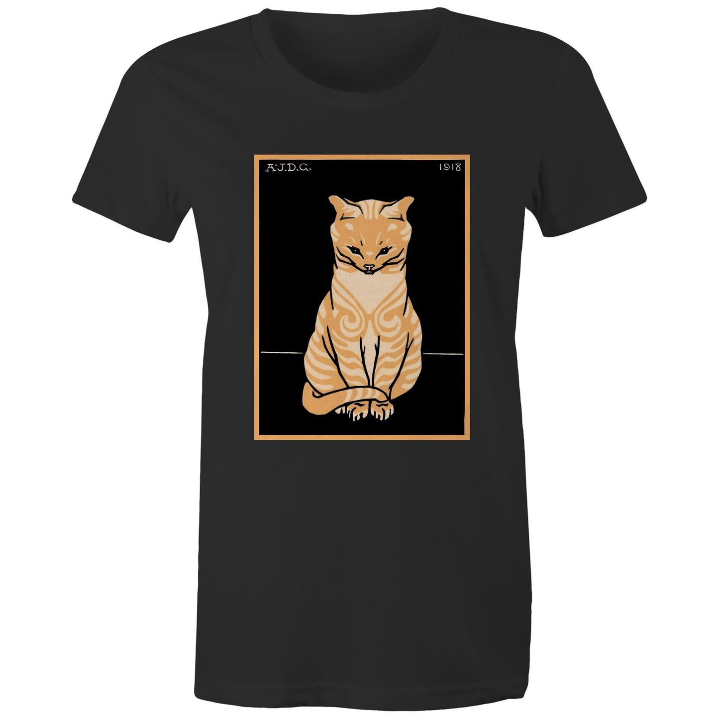 Sitting Ginger Cat by Julie de Graag - Women's Tee