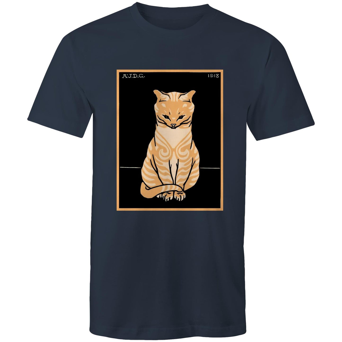 Sitting Ginger Cat by Julie de Graag - Mens T-Shirt